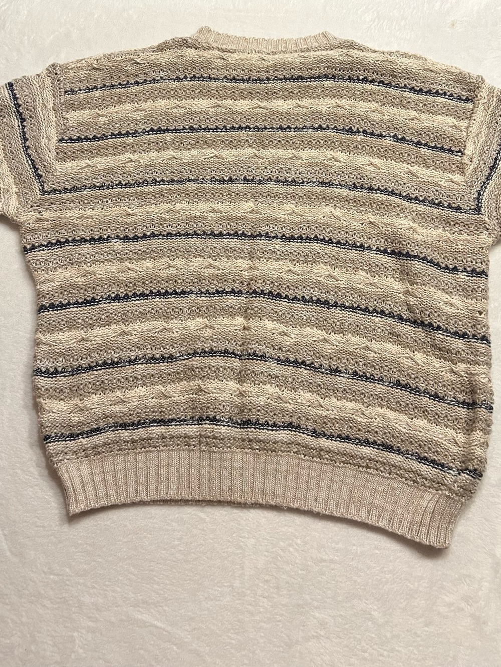 Alfred Dunner Women's Crew Neck Short Sleeve Striped Sweater 42 Made in USA